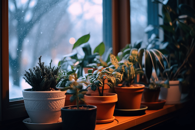 Houseplants in the winter